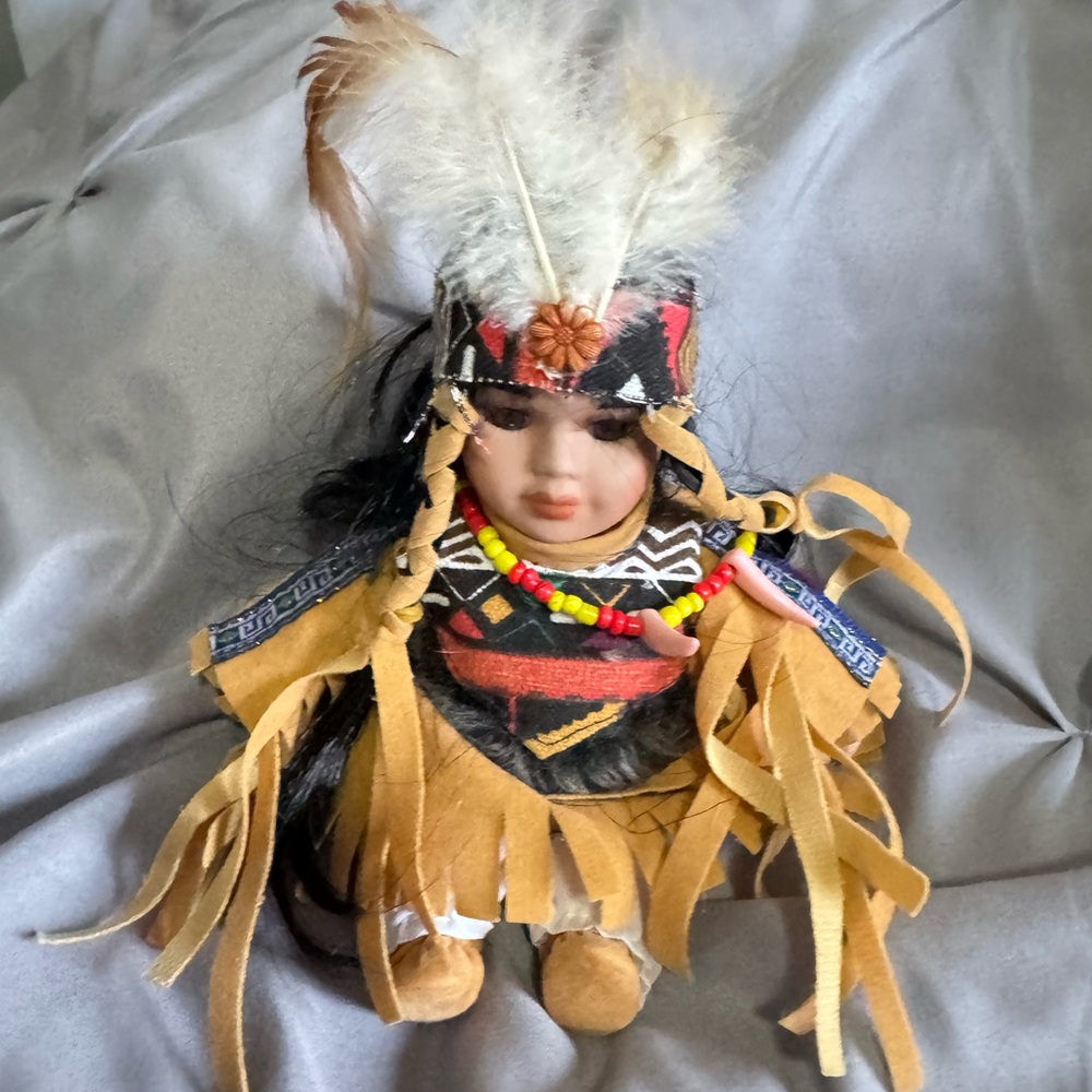Native American-Inspired Doll with Tan Outfit